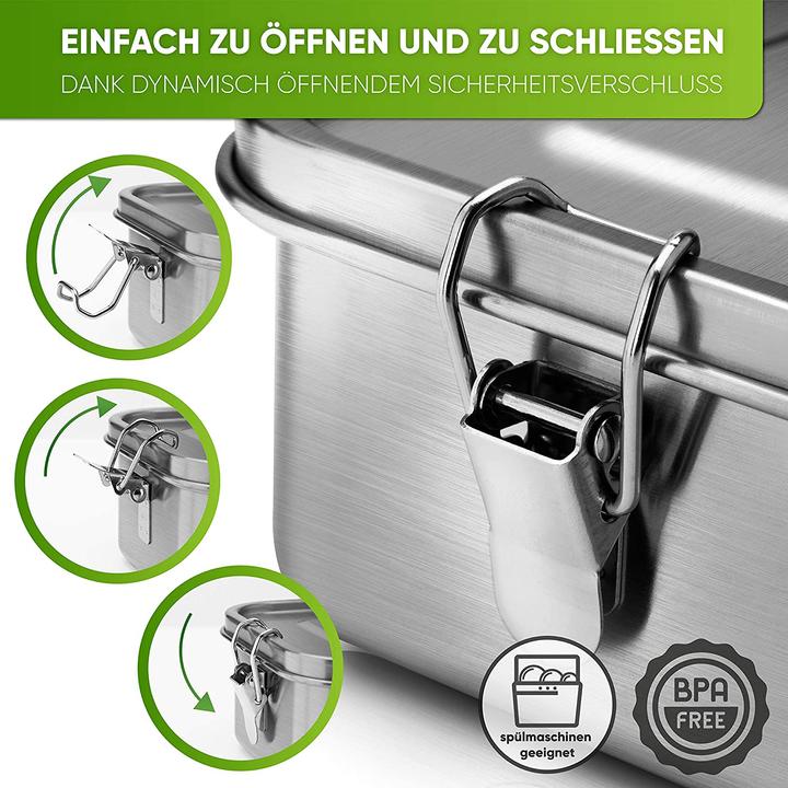 Image du produit Blockhütte Boîte à pain premium en acier inoxydable 1400ml