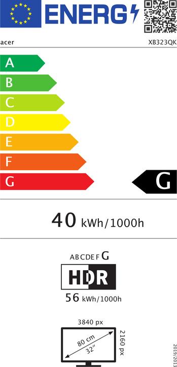 Energie-Label Acer Predator XB323QKNVbmiiphuzx (3840 x 2160 Pixel, 31.50")