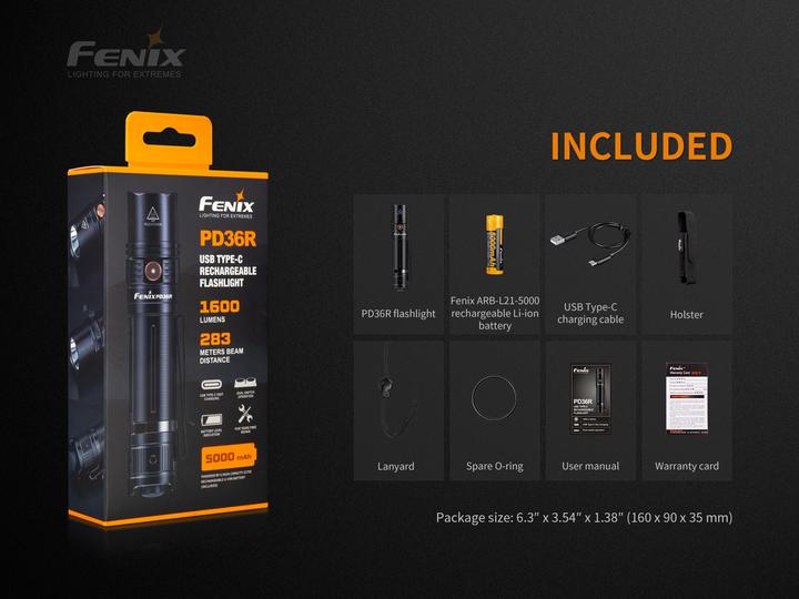Actual product image Fenix PD36R (13.60 cm, 1600 lm)