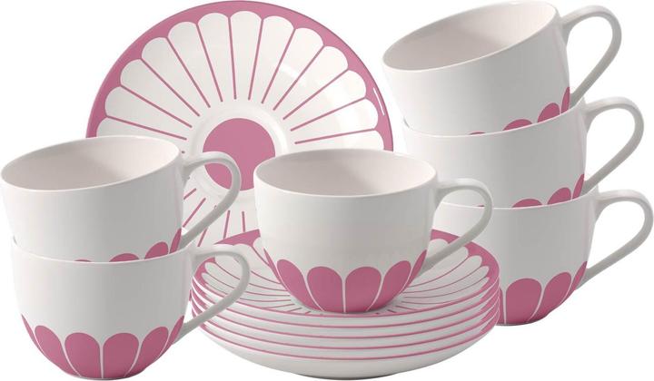 Actual product image Villeroy & Boch Fleur Couleur Kaffeetassen mit Untertassen (160 ml, 6 x)