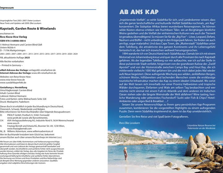 Actual product image Reiseführer Südafrika – Kapstadt, Garden Route & Winelands (German, Elke Losskarn, 2025)