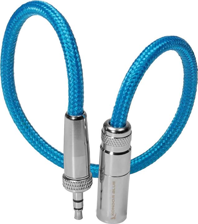 Actual product image Kondor Blue 12" Mini XLR to 3.5mm TRS Locking Screw Plug for Lavalier/Lapels () (0.30 m)