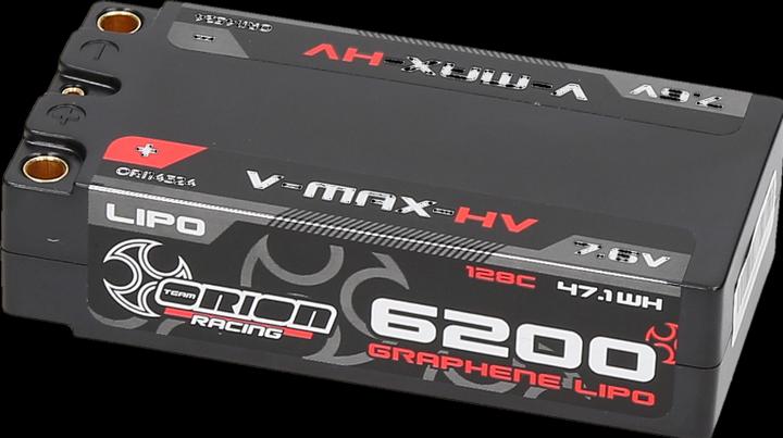 Immagine prodotto Team Orion V-Max-HV Graphene Tech Shorty 6200 7.6V 2S 128C (7.60 V, 6200 mAh)