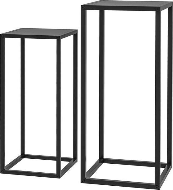Produktbild Swisshandel24 2er-Set Pflanzenständer, Pflanzenhocker mit Stahlbeine, Skandinavischem Design, Blumenständer, Schwa