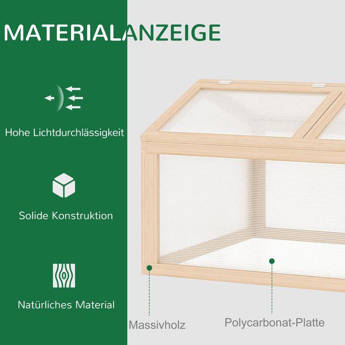 Produktbild Swisshandel24 Frühbeet Gewächshaus Treibhaus Frühbeetkasten Pflanzenbeet mit Abdeckung aus Holz und Polycarbonat w