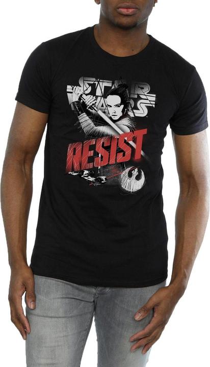 Actual product image Star Wars Mens The Last Jedi Rey Resist T-Shirt (S)