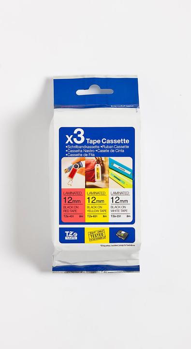 Brother Multipack TZe-31M3 (1.20 cm, Gelb, Rot, Schwarz, Weiss)