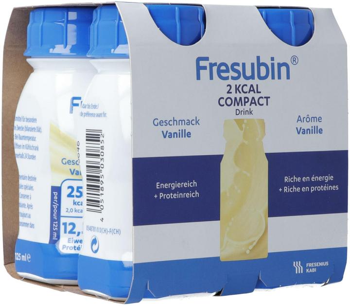 Fresubin 2 kcal Drink Compact Vanilla, 4x 125 ml (4 Piece, Liquid, 632 g)