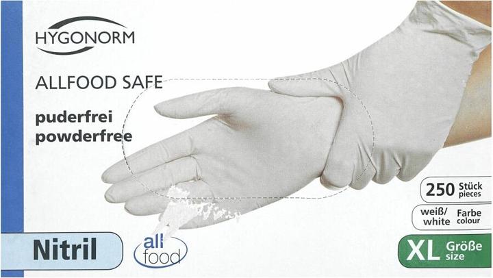 Actual product image 3A Hygonorm Allfood Safe Nitrile, 250 pieces, size XL, white (XL)