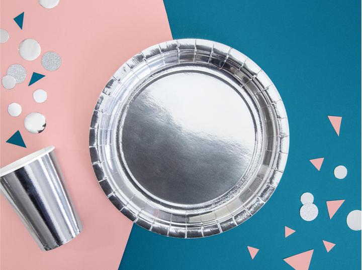 Produktbild Partydeco Silberne Teller Metallic (6 x)