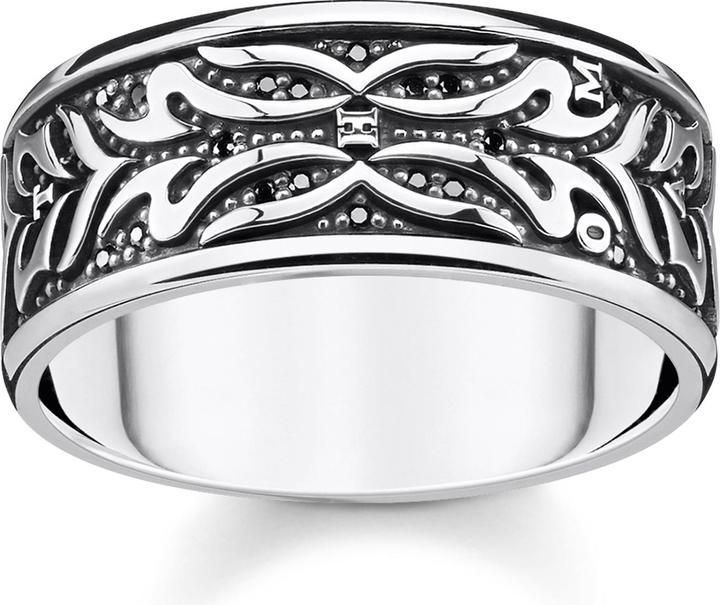 Image du produit Thomas Sabo Bague motif tigre noir (64, Argent 925)