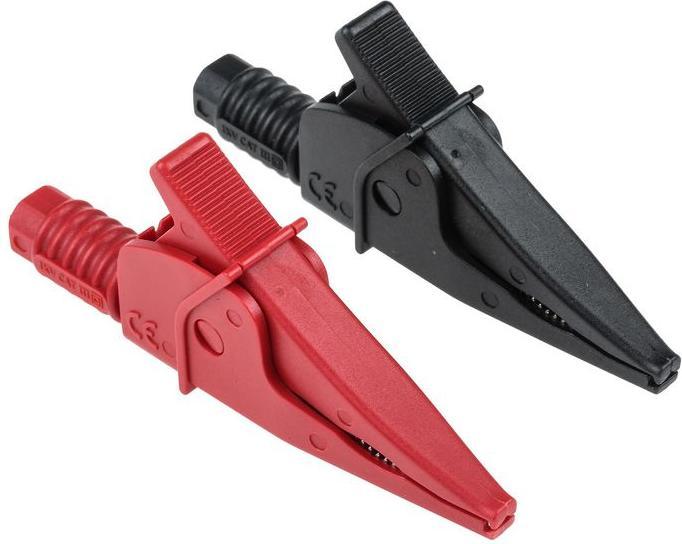 Immagine prodotto Rs Pro Clip a coccodrillo da 39,6 mm, nera, isolata in rosso, 20A (Terminale)