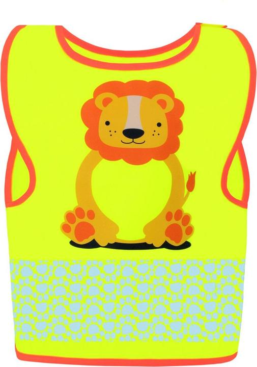 Korntex Kinder Warnweste Gelb/Löwe Wildlife CO2 Neutral Hautsicherheit XXS EN 17353 ® FUNLIONYW (XXS)