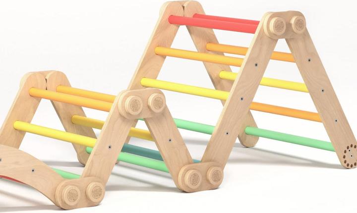 Produktbild Montessori Flexi-Klettergerüst - Set M mit Rutsche - Hell - ® Sport&Gym