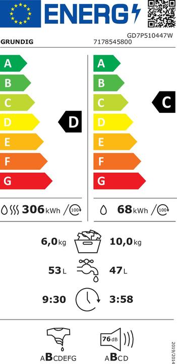 Etichetta energetica Grundig GD7P510447W