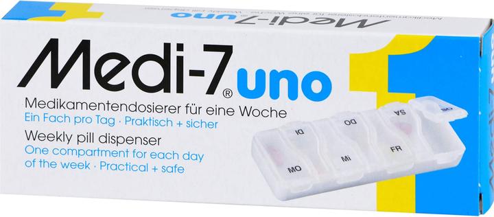 Produktbild Medi-7 Uno Medikamentendosierer für eine Woche, ein Fach pro Tag, 1 St. Behältnis