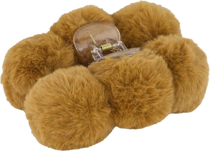 Produktbild Trisa Hair - Fake Fur Hair Clip Pompoms Brown (1 Stk.)