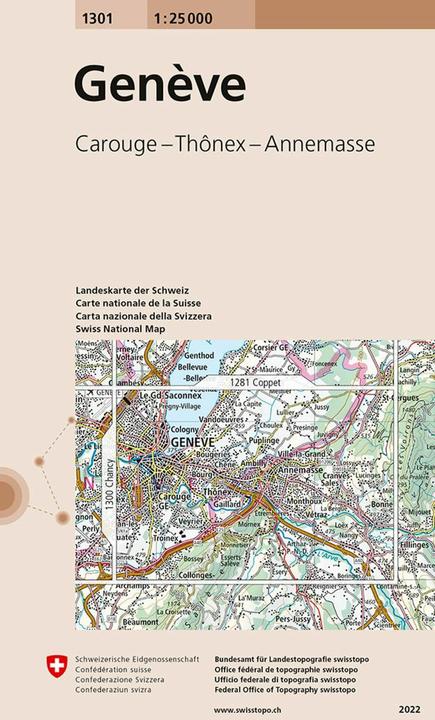 Image du produit Carte géographique 1301 Genève 1:25'000