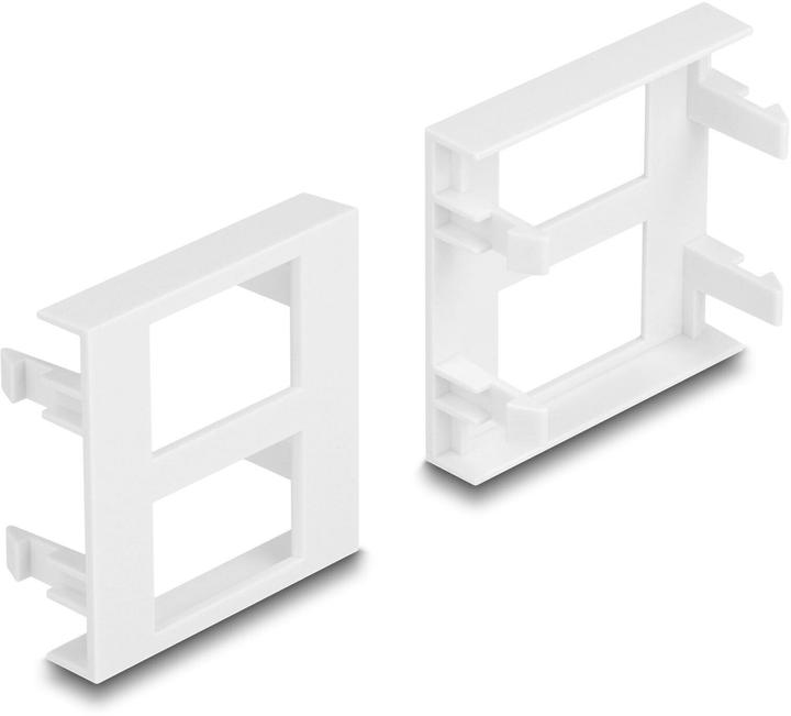 Delock Easy 45 Modulblende 2 x Rechteck-Ausschnitt 17 x 24,3 mm, 45 x 45 mm 5 Stück weiss