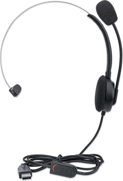 Actual product image Manhattan Mono USB headset (Cable, USB-A)