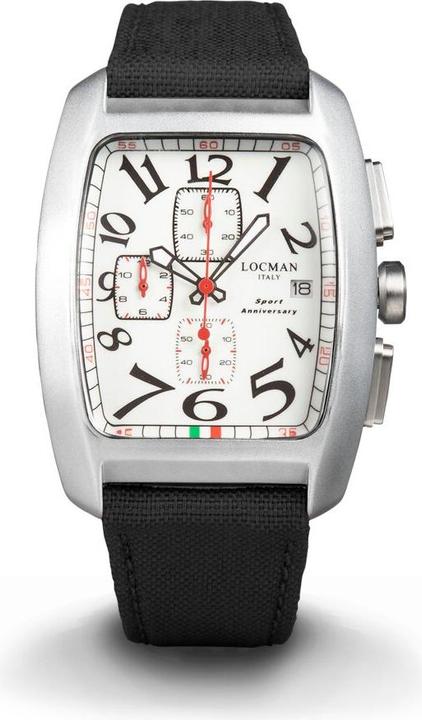 Actual product image Locman Italy Men's Watch Sport Anniversary Chrono black/white Ref. 0470 (Chronograph, 37 mm)