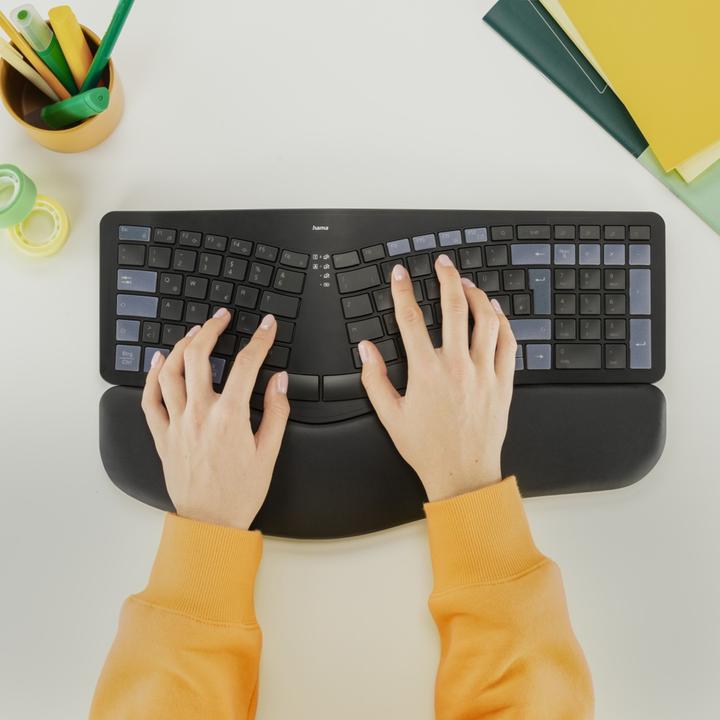 Image du produit Hama Clavier WK-900 Bluetooth® allemand, QWERTZ noir Touches multimédias (DE, Sans fil)
