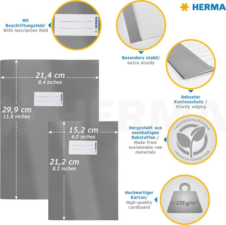 Actual product image HERMA Booklet protector A5 cardboard (A5, Hardcover)