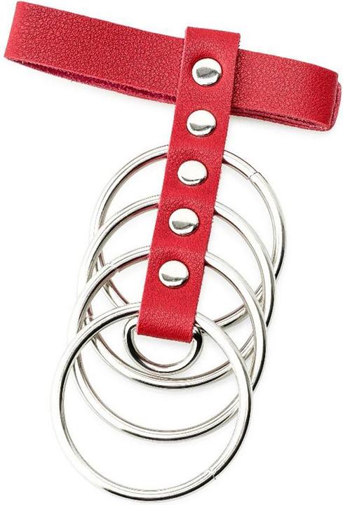 Produktbild Zenn Roter PU-Leder-Cockring mit Metallschaft (5 cm)