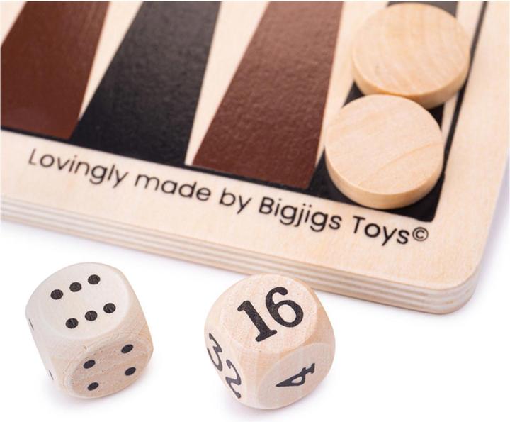 Produktbild Bigjigs Backgammon Brettspiel aus Holz