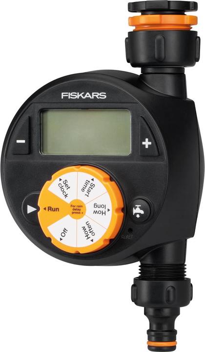 Produktbild Fiskars Zeitschaltuhr/Timer mit 1 Ausgang, Für alle gängigen Wasserhahngrössen, Leicht ablesbares LCD (Tropfschlauch + Tropfrohr)