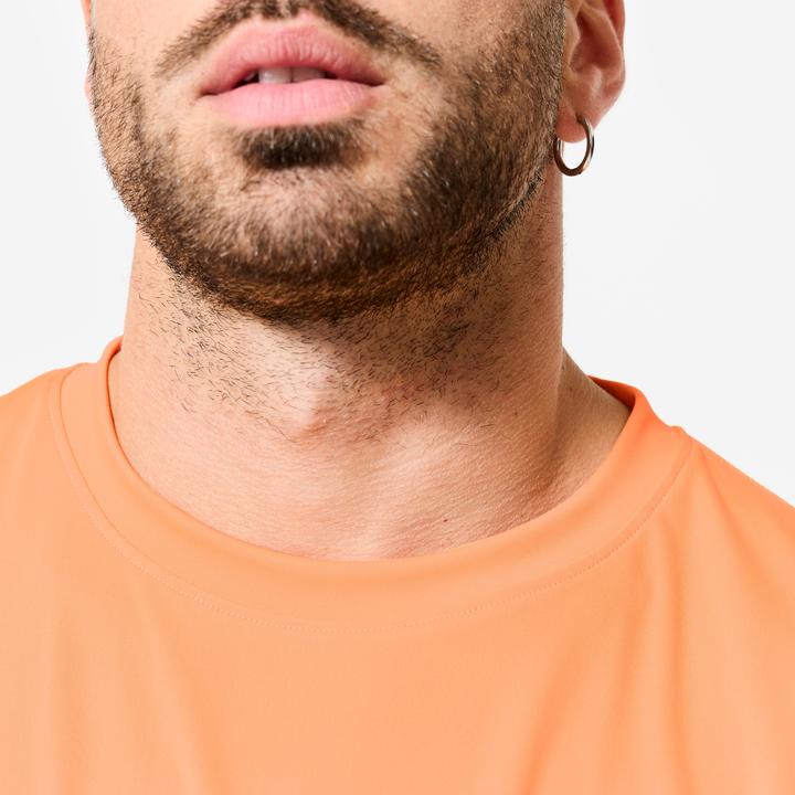 Image du produit Domyos Men's Short-Sleeved Crew Neck Breathable Fitness T-Shirt - Orange (S)