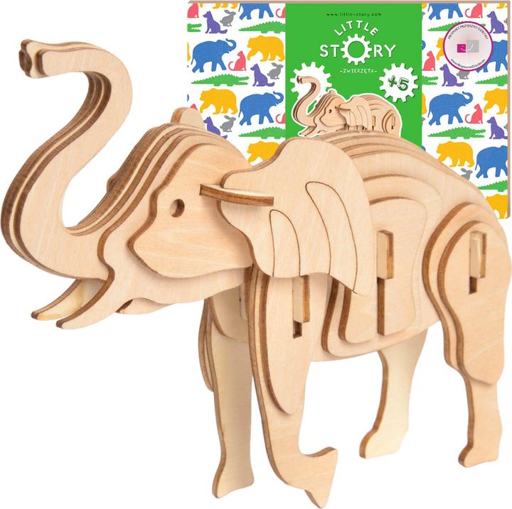 Produktbild Little Story Holzpuzzle Model 3D - Elefant