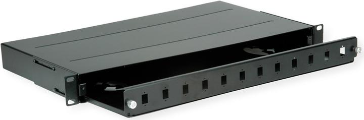 Actual product image Roline 48.30cm (19") FO chassis empty, 1 U, 12x SC-Simplex or LC-Duplex, black