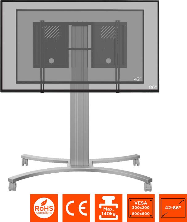 Actual product image Celexon Expert Electric Height Adjustable Display Trolley Adjust-4286MS - 50cm (86", 136 kg)