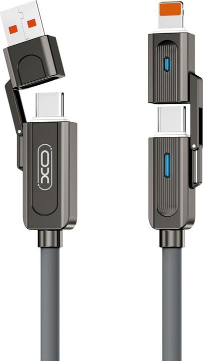 Actual product image xO cabel NB275 4w1 USB-C - Lightning + USB + USB-C 60W 1,0m szary (1 m)