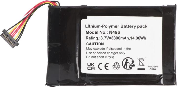 Actual product image XCell BATTERY 3.7V 3.800mAh 14.06Wh Li-Polymer N496 for GPS Magellan TRX7