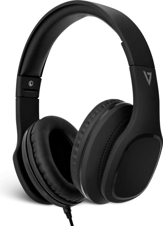 V7 OVEREAR HEADSET W/ MIC 3.5 BLK (ANC, Cable)