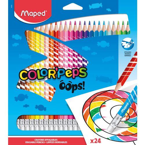 Immagine prodotto Maped Matita colorata triangolare COLOR-PEPS, cancellabile, astuccio da 24 pezzi (Multicolore, 24 x)