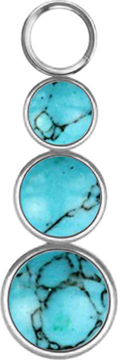 Image du produit Star Piercing Anhänger silber drei Türkis Steine (sans laiton, Acier chirurgical 316L, Minéral)