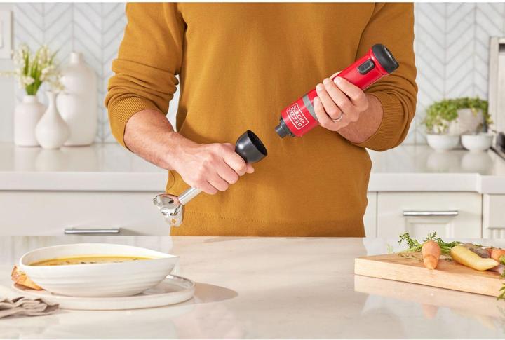 Image du produit Black & Decker Mixeur plongeant Kitchen Wand Rouge, 2 pièces