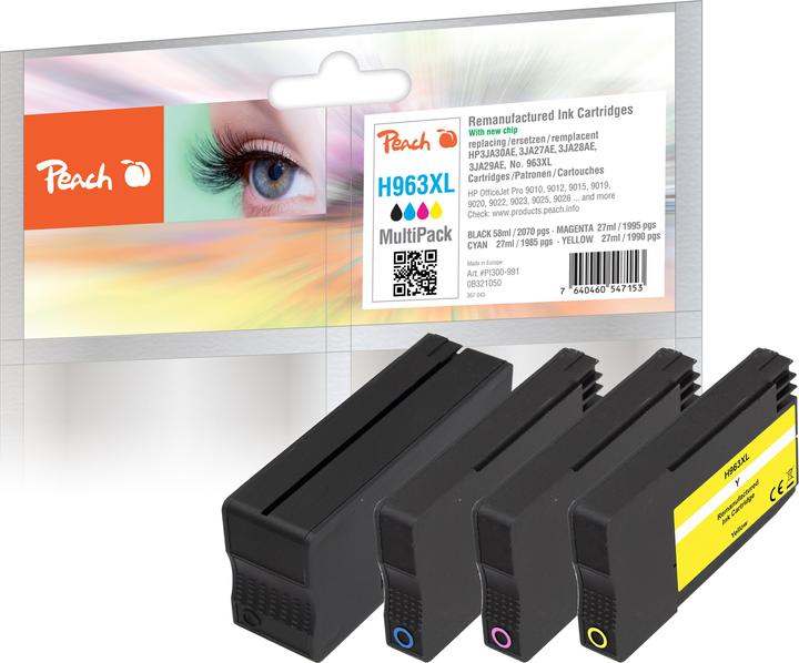 Produktbild Peach Spar Pack Tintenpatronen kompatibel zu HP No. 963XL