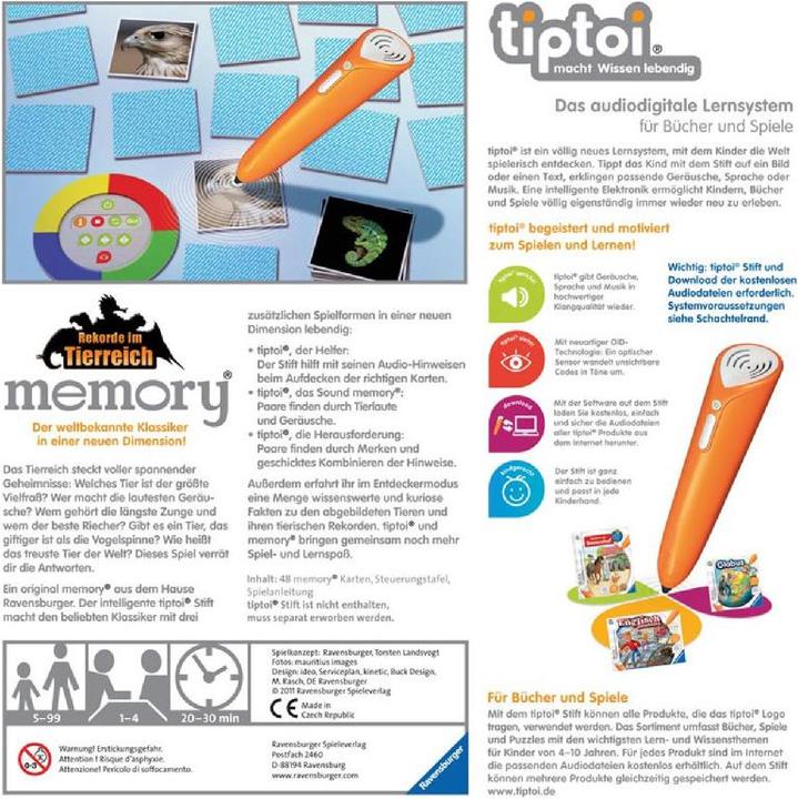 Produktbild tiptoi Memory, Rekorde im Tierreich (Deutsch)
