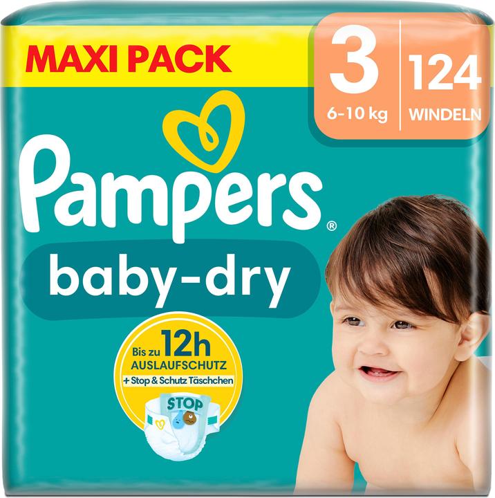 Pampers Baby-Dry (Dimensione 3, 124 Pezzo/i)