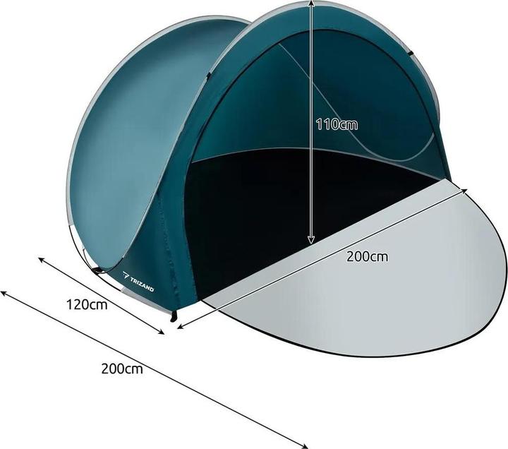 Actual product image Trizand Beach Tent 200x120x110cm 21267 (beach tent, 1.35 kg, 3 persons)