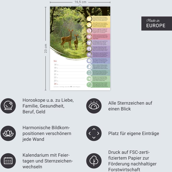 Actual product image Harenberg Horoskope Wochenkalender 2026 - Wochenkalender mit Prognosen für alle Sternzeichen (German)