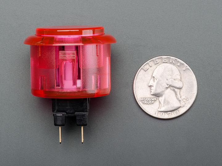 Image du produit OEM Bouton Arcade 30mm rose transparent