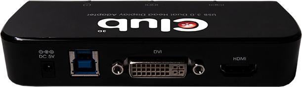 Image du produit Club 3D SenseVision USB3.0 to DVI-I & HDMI Graphics Adapter (HDMI, DVI, 6.40 cm)