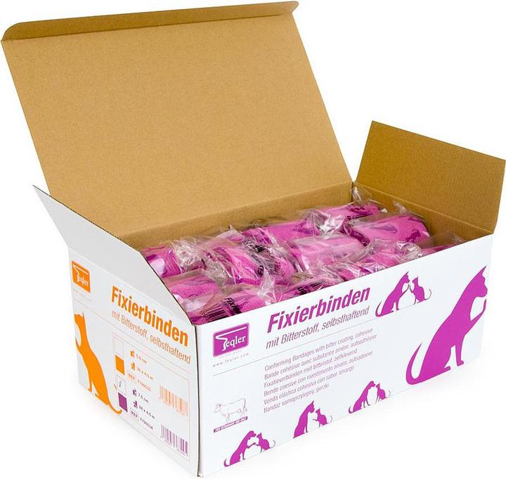Produktbild Teqler Selbsthaftende Fixierbinden mit Bitterstoff rosa 7,5cm