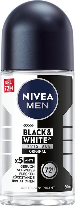 Productafbeelding NIVEA MEN Black & White Invisible Original (Rol op, 50 ml)