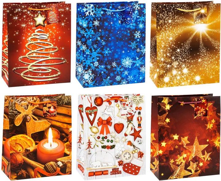 Produktbild Tsi 12 Geschenktaschen Weihnachten Serie 8 Motiv sortiert 26,0 x 32,0 cm (Geschenktüte, 1 x)